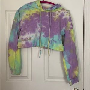 Cropped Tie Dye Hoodie
